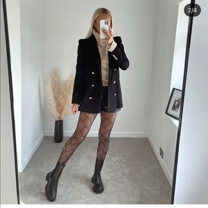 Zara long blazer with gold buttons bloggers fav